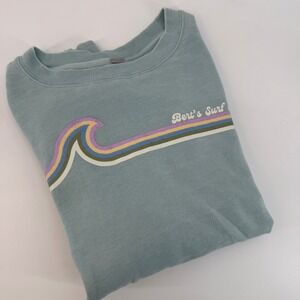 Techstyles Surf Shop Graphic Sweatshirt Light Blue  Women's SM